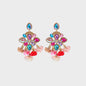 Flower Shape Rhinestone Alloy Dangle Earrings