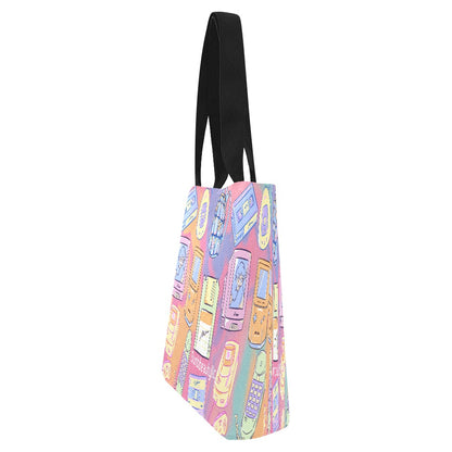 Canvas Tote Bag (Model1657) (Set of 4) Kawaii, Retro, Anime, 90's Themed, Sherbet Colors, Pastel (Designed by Dunbi)