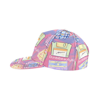 All Over Print Snapback Cap Kawaii, Retro, Anime, 90's Themed, Sherbet Colors, Pastel (Designed by Dunbi)