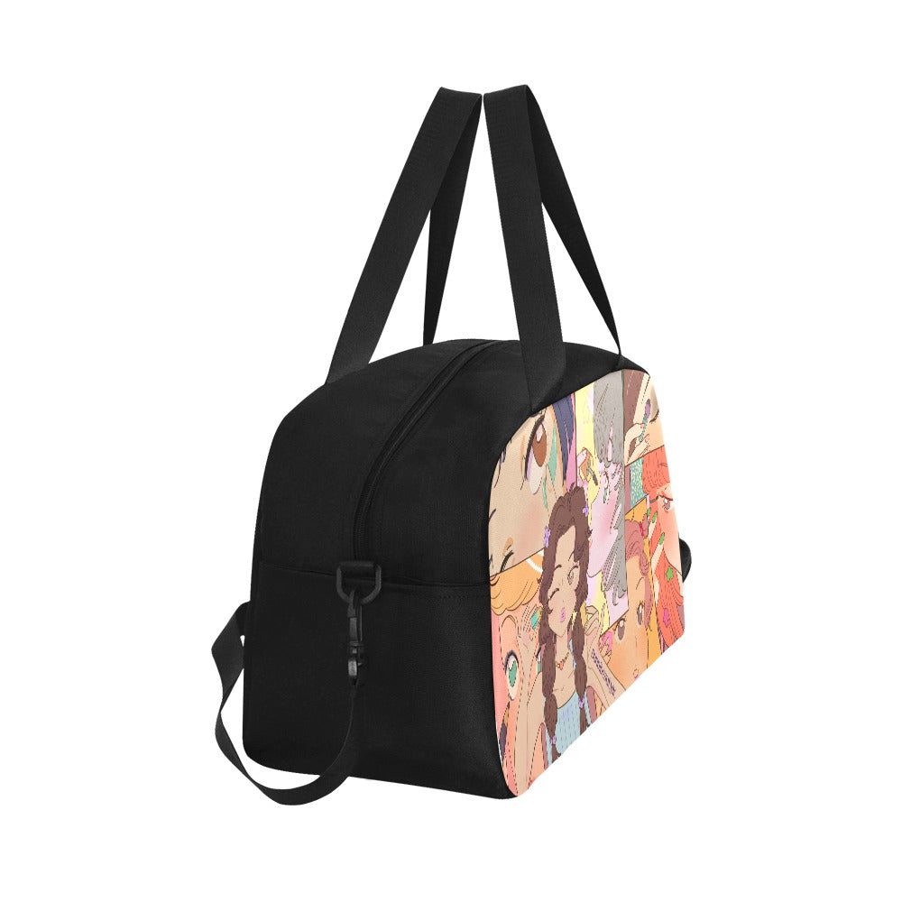 Tote And Cross-body Travel Bag (Model 1671) Kawaii, Anime, Japanese, Girl, Makeup, Beauty, Fun, Sleepover, Feminine, Fun, Cute (Designed by Dunbi)