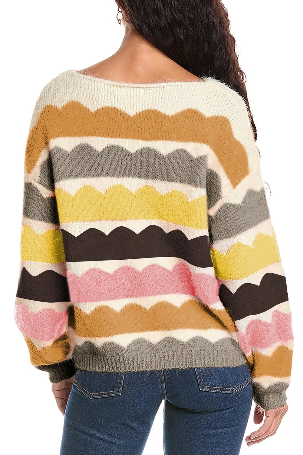 Boat Neck Long Sleeve Sweater