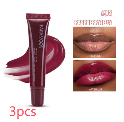 Glossy Lip Glaze Waterproof Long Lasting Lip Gloss Glossy Mirror Tea Red Liquid Lipstick Doodle Lip Korean Makeup