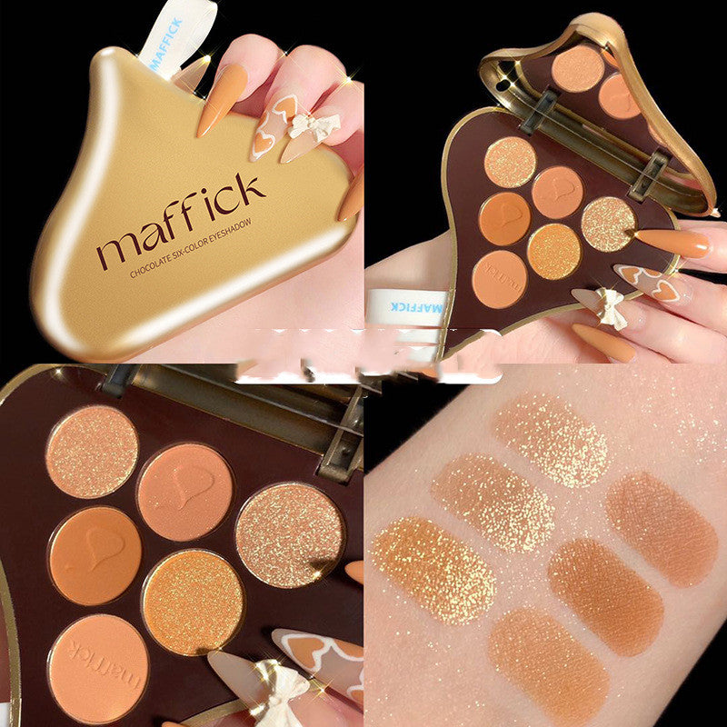 Six-color Eyeshadow Hershey Recommends Earth Color Matte Pearl