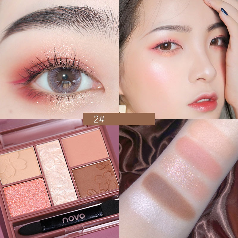 Pattern Carving Five-color Eyeshadow Palette Fine Powder