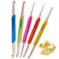 Crochet Hooks Colorful Soft Plastic Handle Knitting Needles Set Sweater Hand-Knit DIY Sewing Accessories 8Pcs/Set 2mm-6mm