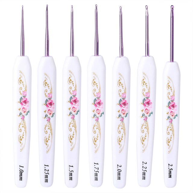 Crochet Hooks Colorful Soft Plastic Handle Knitting Needles Set Sweater Hand-Knit DIY Sewing Accessories 8Pcs/Set 2mm-6mm