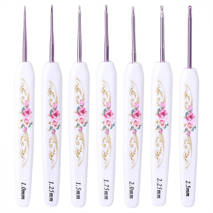 Crochet Hooks Colorful Soft Plastic Handle Knitting Needles Set Sweater Hand-Knit DIY Sewing Accessories 8Pcs/Set 2mm-6mm