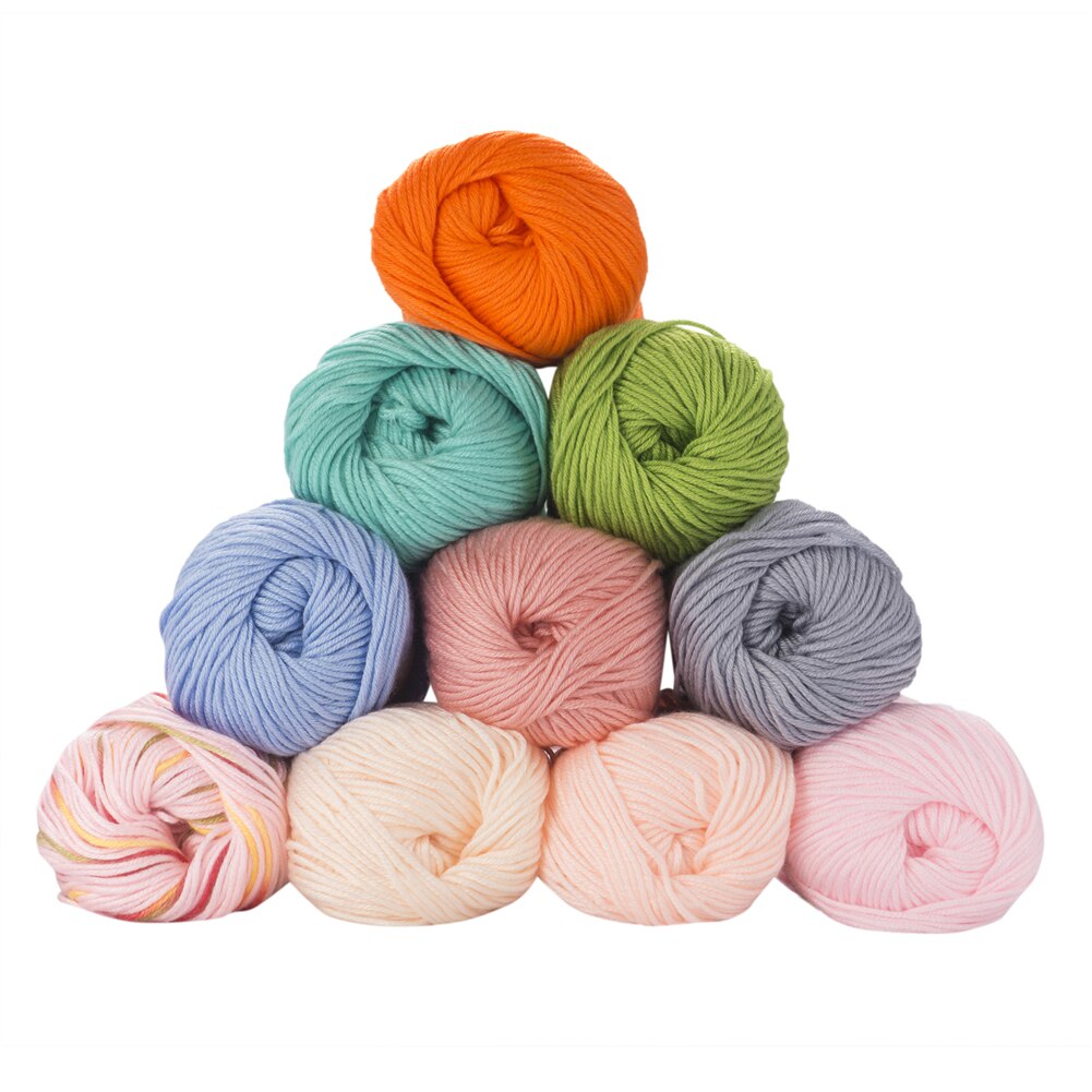 500g 10balls/lot Milk Cotton Yarn Crochet Yarn Baby Wool Yarn DIY Knitting Hand Knitted Yarn Knit Blanket Material