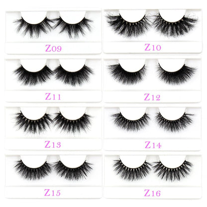 FOXESJI Mink Eyelashes Makeup 3D Mink Lashes Thick Cross Volume Fluffy Cruelty free Eye Lashes Dramatic False Eyelashes Eyelash