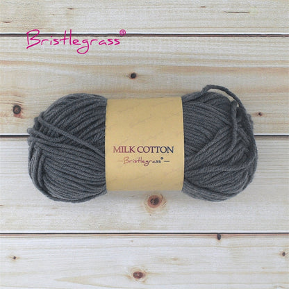 BRISTLEGRASS Acrylic Crochet Wool Yarn 50g Pom-poms Milk Cotton Hand Knitting Threads Baby Sweater Scarf Fabric Needlework Craft