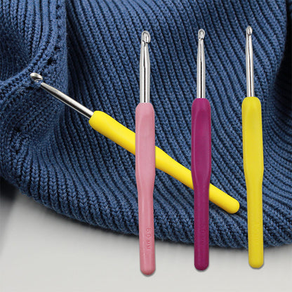 QJH 8pcs/Set Multicolor Knitting Needles Soft Handle Aluminum Crochet Hooks For Knit DIY Crafts Loom Tool 2.5~6.0mm