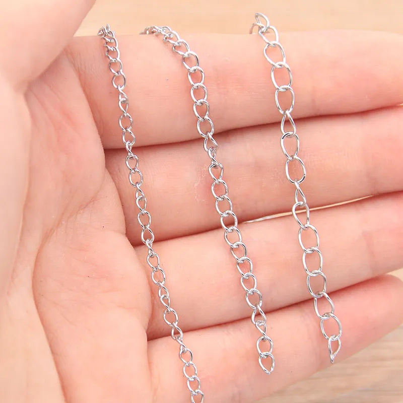 5 Meters/Lot 3 Size Stainless Steel Polishing Necklace Tail Chains For DIY Jewelry Findings Making Materials Handmade Supplies