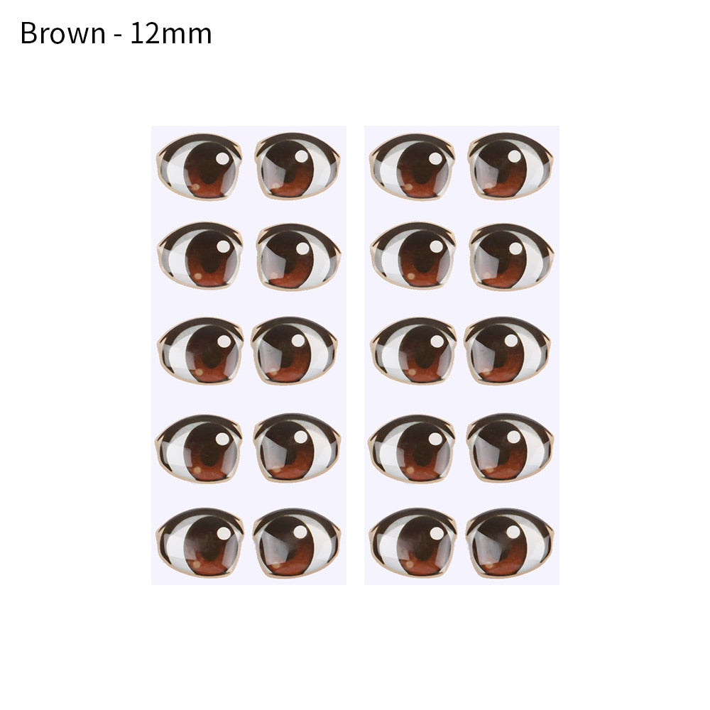 10 Pair Cartoon Crystal Eyes Stickers For Boy Girl Doll Eyes Accessories Anime Figurine Doll Face Organ Paster Eye Chips Paper