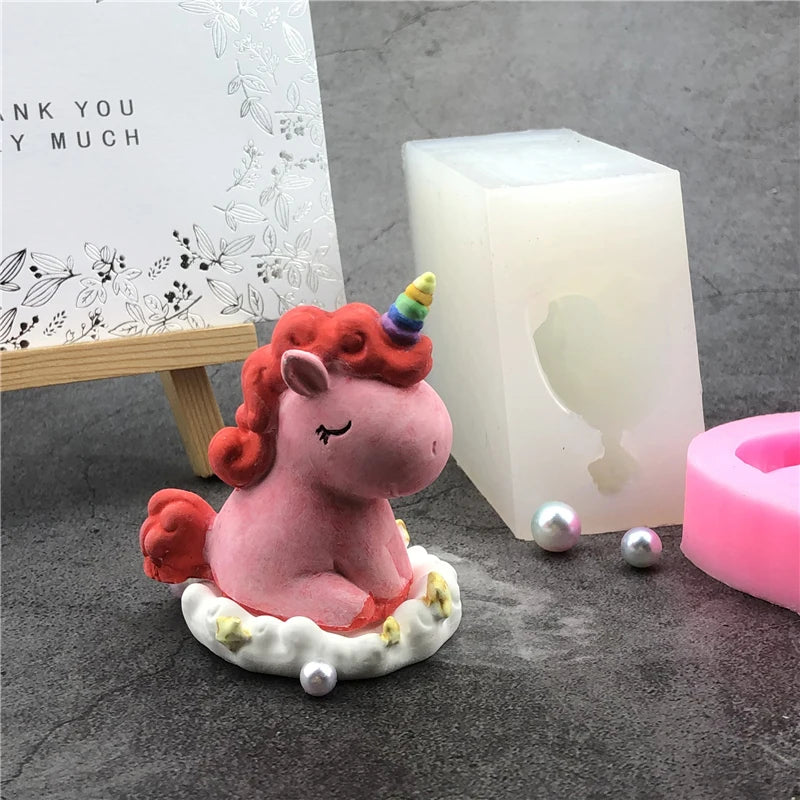 Animal 3D Mold Unicorn Silicone Mould Can Make Ice Cube Candy Chocolate Fondant Cake Tools DIY Baking And Gypsum Clay Resin Art