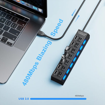 USB Hub 2.0 USB Splitter Multi Hub USB 2.0 Adapter USB Several Ports Power Adapter USB 2.0 With Switch Laptop Accessories For PC