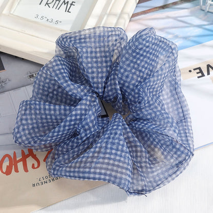 Levao Spring Summer Net Yarn Hair Bow Scrunchies Large Chiffon Women Elastic Hair Band Ponytail Holder Hair Tie Girl Accessories