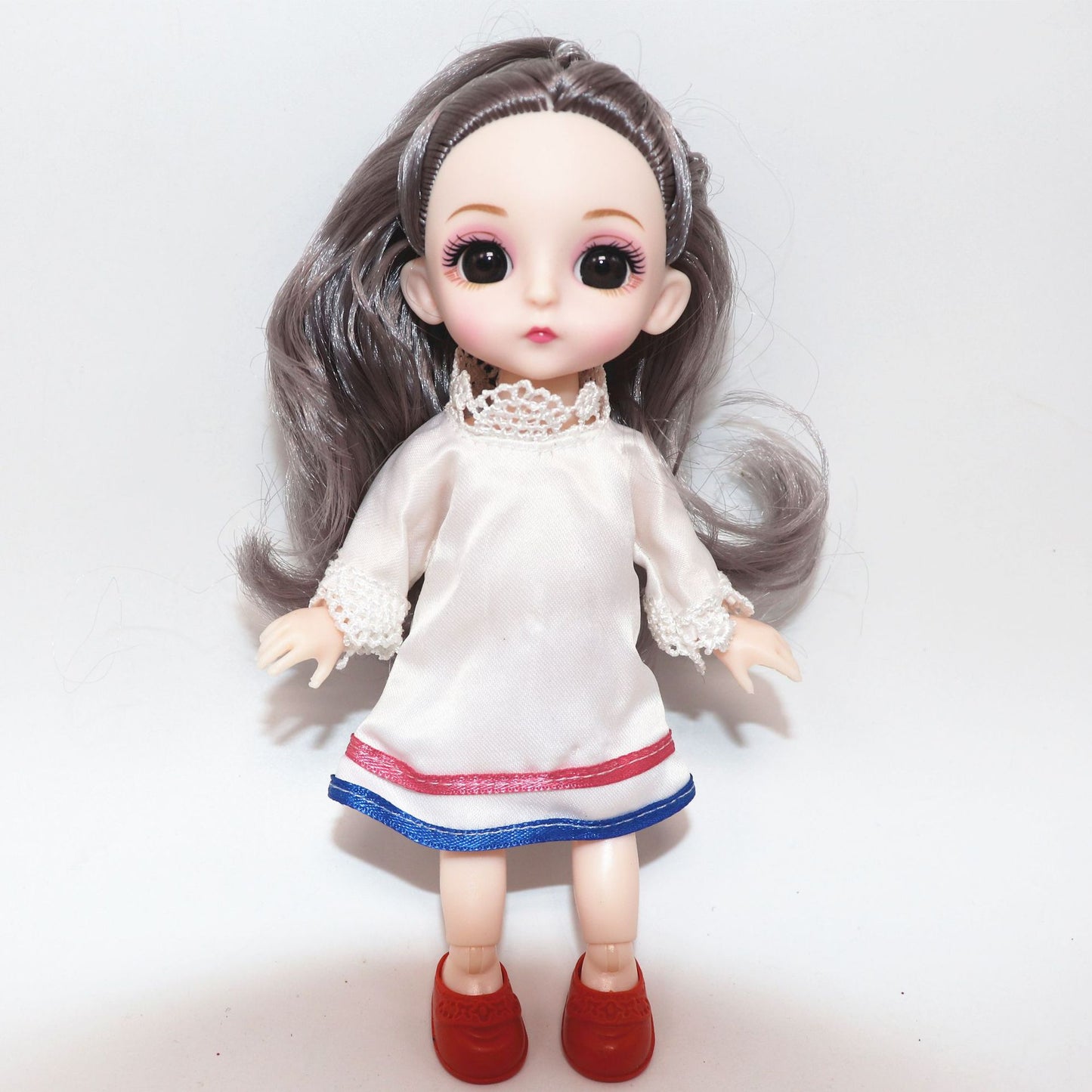 ⚠️New 16cm Bjd Doll 13 Movable Joints 3D Real Eye High-end Dress Can Dress Up Fashion Nude Doll Children DIY Girl Toy Best Gift