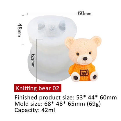 3D Silicone Mold Non-Stick Kitchen Supplies DogShape Mould Tray White Little Bear Ice Cube Maker DIY Baking Tools