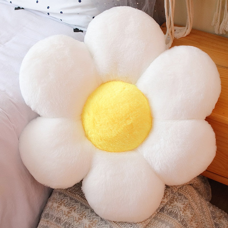 Furry Plush Flower Pillow Mat Stuffed Lifelike Colourful Peach Blossom Flower Shape Baby Home Soft Pillow Cushion Home Decor