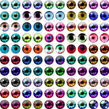 50 Pcs Glass Eyes for DIY Sewing Dolls Crafts Accessories Cat Eye Dragon Dinosaur Eye Round Cabochon