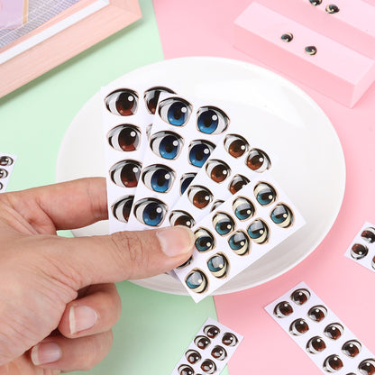 10 Pair Cartoon Crystal Eyes Stickers For Boy Girl Doll Eyes Accessories Anime Figurine Doll Face Organ Paster Eye Chips Paper