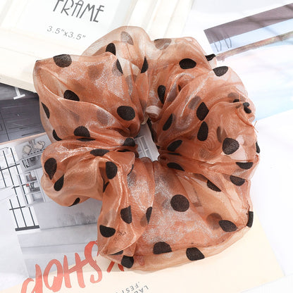 Levao Spring Summer Net Yarn Hair Bow Scrunchies Large Chiffon Women Elastic Hair Band Ponytail Holder Hair Tie Girl Accessories