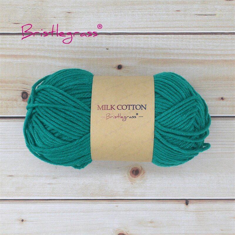 BRISTLEGRASS Acrylic Crochet Wool Yarn 50g Pom-poms Milk Cotton Hand Knitting Threads Baby Sweater Scarf Fabric Needlework Craft