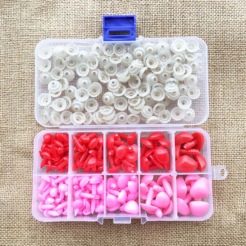 130pcs Safety Nose Eyes Triangle Nose Plastic Eyes for Dolls Toys Crochet Bear Dolls Nose Eyes Amigurumi Making Accessories