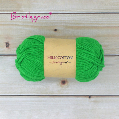 BRISTLEGRASS Acrylic Crochet Wool Yarn 50g Pom-poms Milk Cotton Hand Knitting Threads Baby Sweater Scarf Fabric Needlework Craft