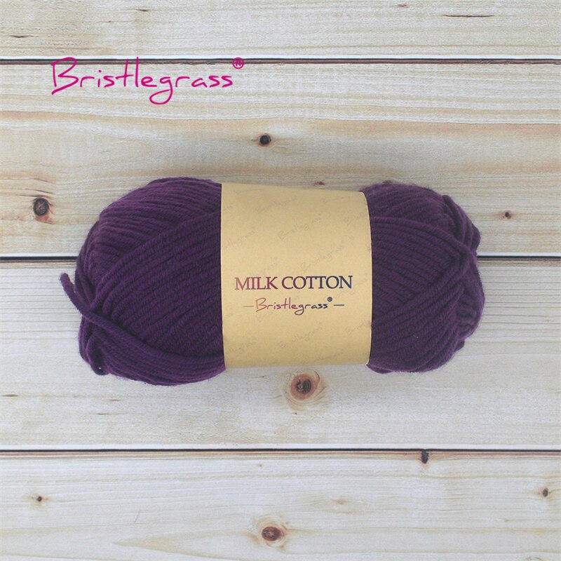 BRISTLEGRASS Acrylic Crochet Wool Yarn 50g Pom-poms Milk Cotton Hand Knitting Threads Baby Sweater Scarf Fabric Needlework Craft