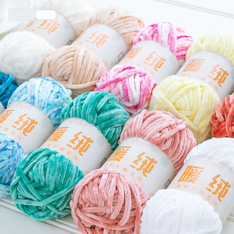 100g 80M Chenille Velvet Knitting Yarn Wool Thick Warm Crochet Knitting Yarns Cotton Baby Woolen DIY hand-knitted Sweater