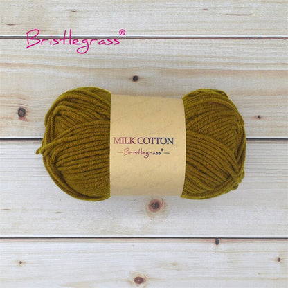 BRISTLEGRASS Acrylic Crochet Wool Yarn 50g Pom-poms Milk Cotton Hand Knitting Threads Baby Sweater Scarf Fabric Needlework Craft