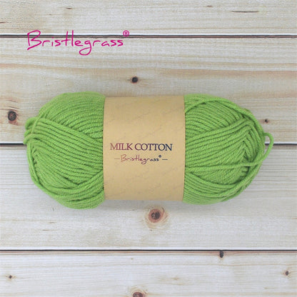 BRISTLEGRASS Acrylic Crochet Wool Yarn 50g Pom-poms Milk Cotton Hand Knitting Threads Baby Sweater Scarf Fabric Needlework Craft