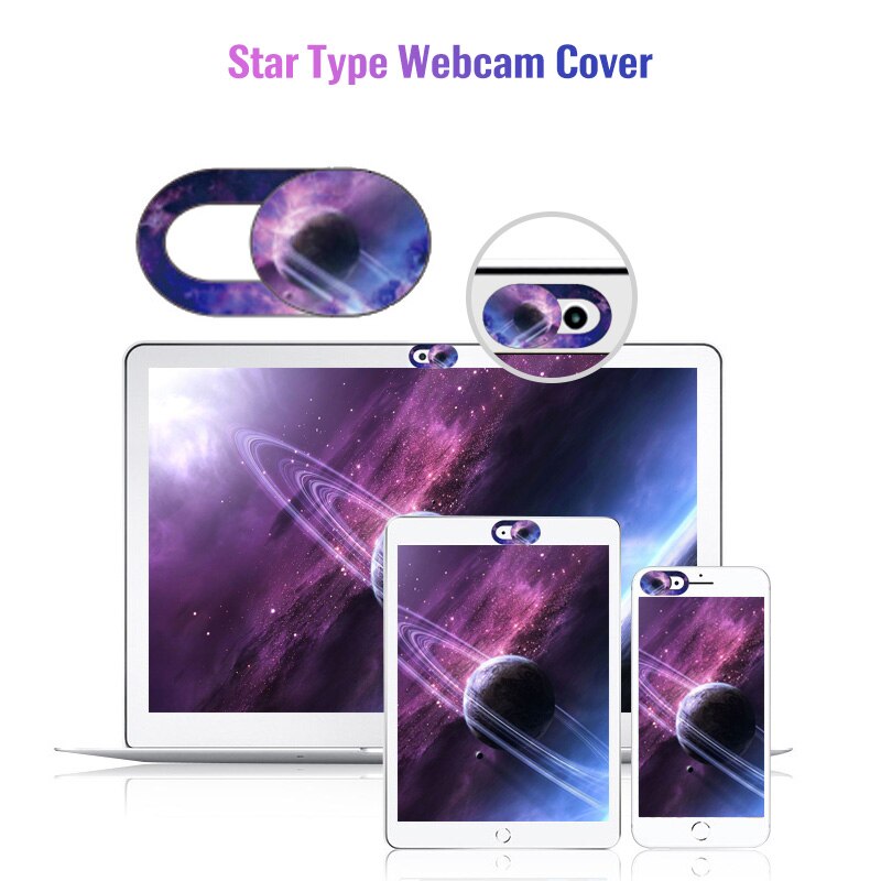 Starry Sky Pattern WebCam Camera Cover Laptop Stickers for Laptops Macbook Smart Phone Privacy Protection Shutter Slider Sticke