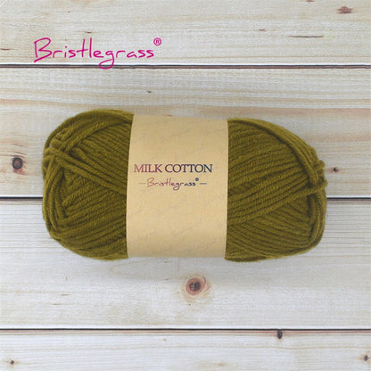 BRISTLEGRASS Acrylic Crochet Wool Yarn 50g Pom-poms Milk Cotton Hand Knitting Threads Baby Sweater Scarf Fabric Needlework Craft