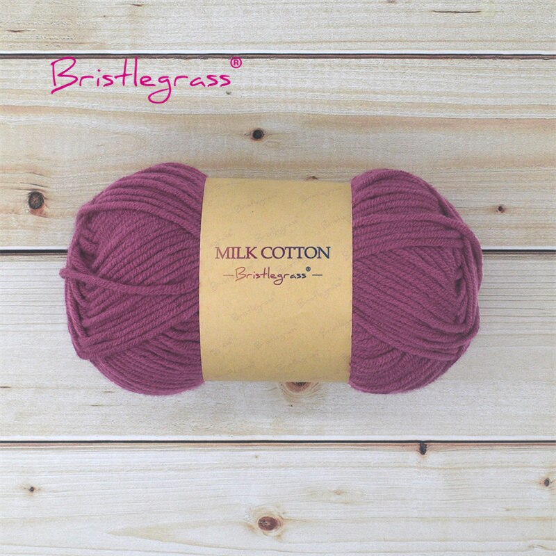 BRISTLEGRASS Acrylic Crochet Wool Yarn 50g Pom-poms Milk Cotton Hand Knitting Threads Baby Sweater Scarf Fabric Needlework Craft