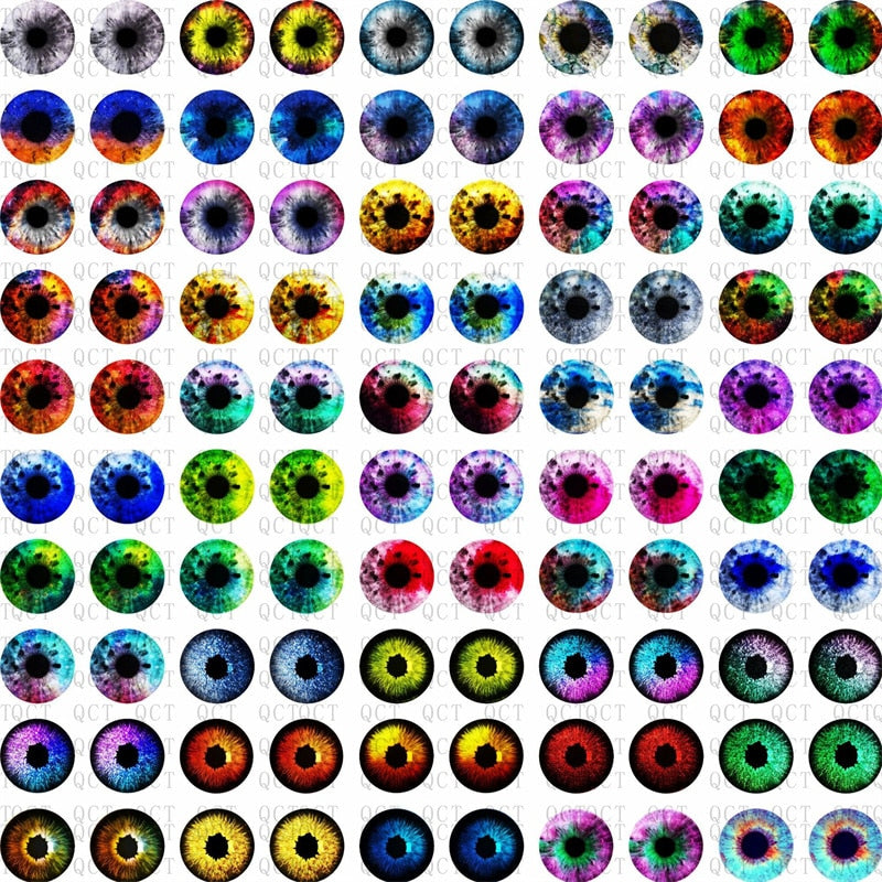 50 Pcs Glass Eyes for DIY Sewing Dolls Crafts Accessories Cat Eye Dragon Dinosaur Eye Round Cabochon