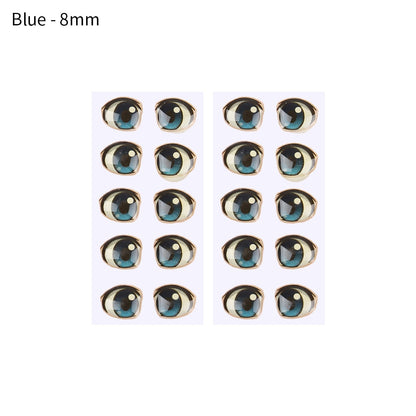 10 Pair Cartoon Crystal Eyes Stickers For Boy Girl Doll Eyes Accessories Anime Figurine Doll Face Organ Paster Eye Chips Paper