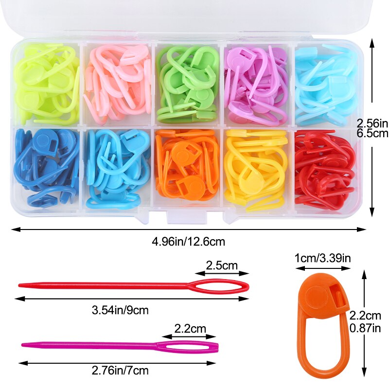 LMDZ 150/100/104 Pcs Locking Stitch Markers Colorful Plastic Knitting Crochet Locking Markers Crochet Needle Clip Hook Tool