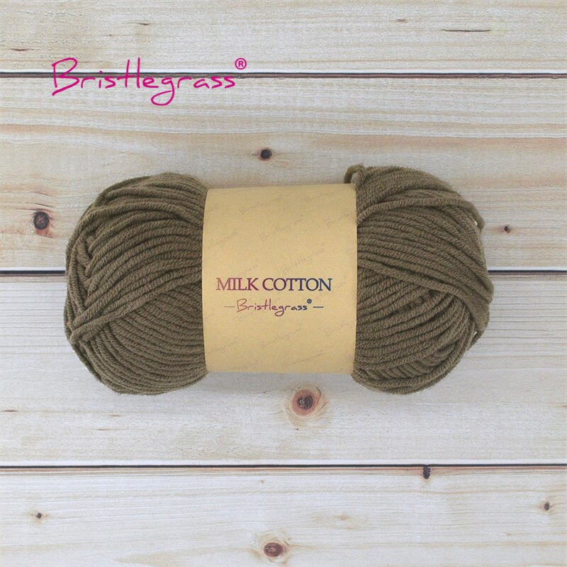 BRISTLEGRASS Acrylic Crochet Wool Yarn 50g Pom-poms Milk Cotton Hand Knitting Threads Baby Sweater Scarf Fabric Needlework Craft