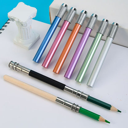 1 Pcs Adjustable Dual Head /Single Head Pencil Extender Holder Sketch school Painting Art Write Tool for Writing metal color rod