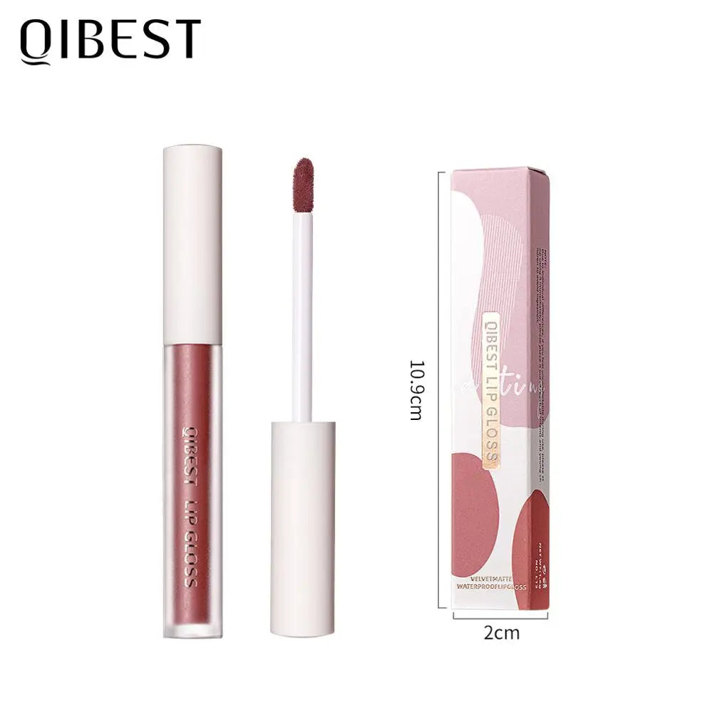 QIBEST Waterproof Liquid Lipstick Lips Makeup Lip Gloss Long Lasting 8 Colors Nude Cosmetic Makeup Matte Lipgloss Lip Tint Matte