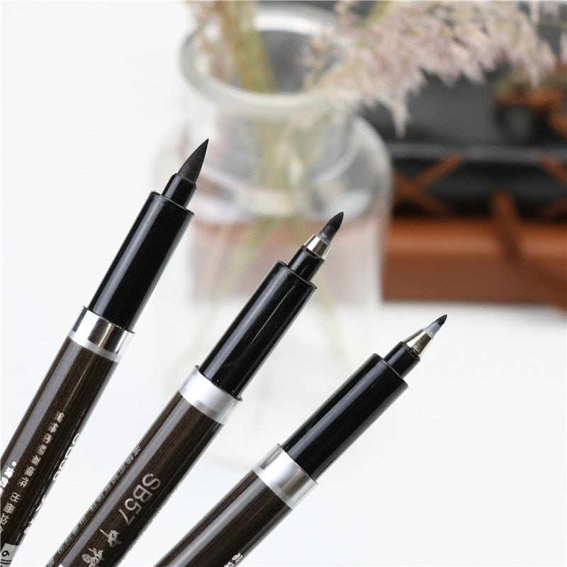 3 Nib Brush Pen Calligraphy Pen Chinese Words Learning Stationery StudentArt DrawingMarker Pens School Supplies