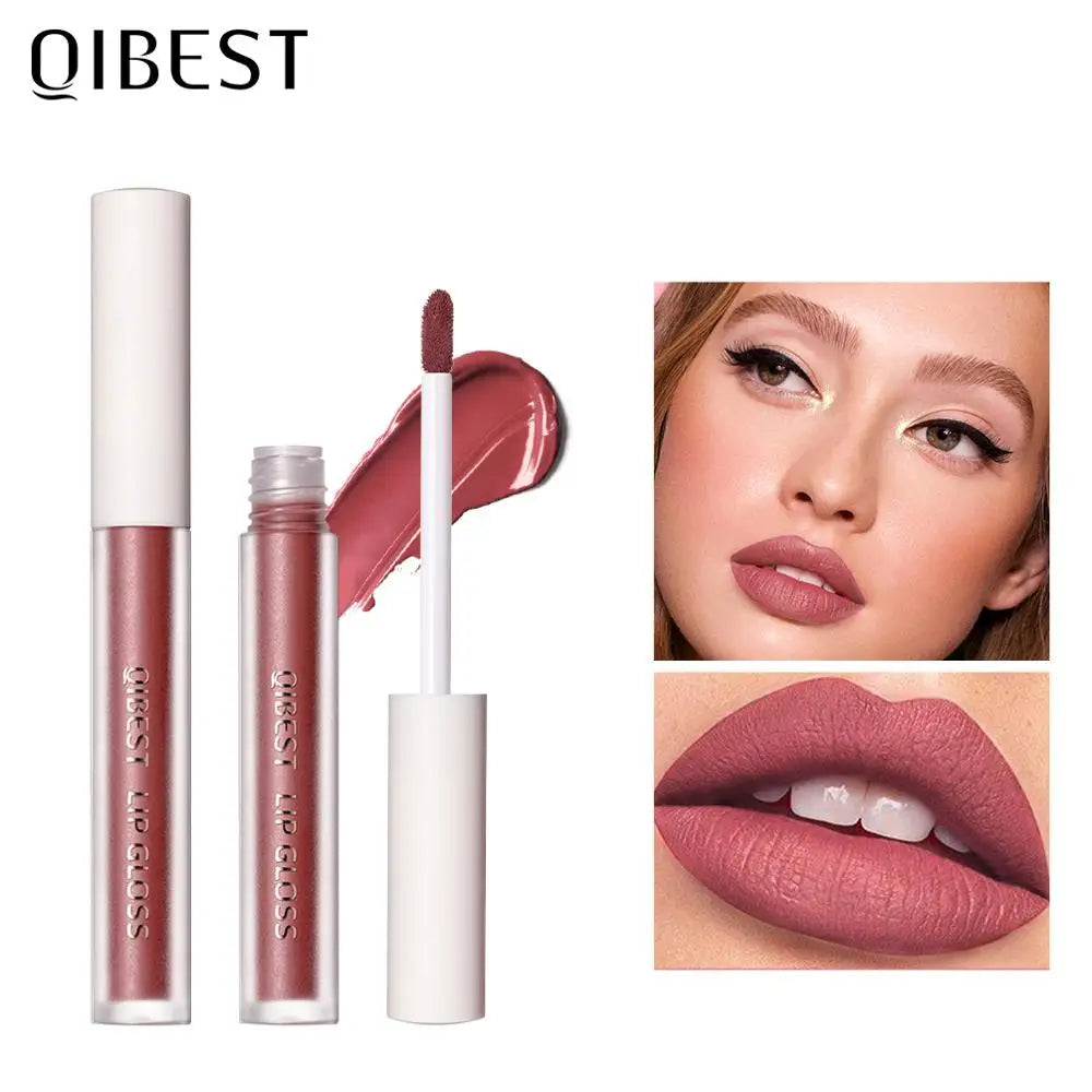 QIBEST Waterproof Liquid Lipstick Lips Makeup Lip Gloss Long Lasting 8 Colors Nude Cosmetic Makeup Matte Lipgloss Lip Tint Matte