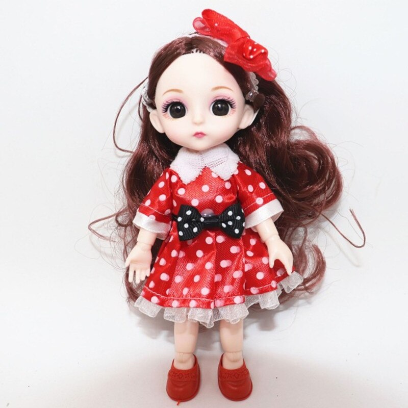 ⚠️New 16cm Bjd Doll 13 Movable Joints 3D Real Eye High-end Dress Can Dress Up Fashion Nude Doll Children DIY Girl Toy Best Gift