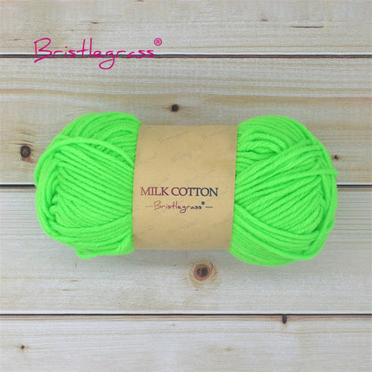 BRISTLEGRASS Acrylic Crochet Wool Yarn 50g Pom-poms Milk Cotton Hand Knitting Threads Baby Sweater Scarf Fabric Needlework Craft