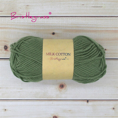 BRISTLEGRASS Acrylic Crochet Wool Yarn 50g Pom-poms Milk Cotton Hand Knitting Threads Baby Sweater Scarf Fabric Needlework Craft