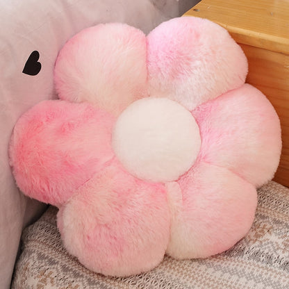 Furry Plush Flower Pillow Mat Stuffed Lifelike Colourful Peach Blossom Flower Shape Baby Home Soft Pillow Cushion Home Decor