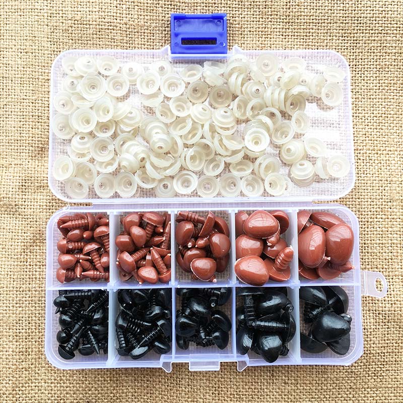 130pcs Safety Nose Eyes Triangle Nose Plastic Eyes for Dolls Toys Crochet Bear Dolls Nose Eyes Amigurumi Making Accessories