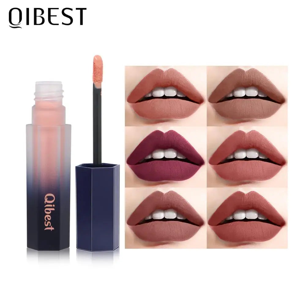 QIBEST Lip Gloss Makeup Moisturizer Waterproof 12 Colors Makeup Lipstick Long Lasting Liquid Lipstick Lip Tint Cosmetics TLSM2